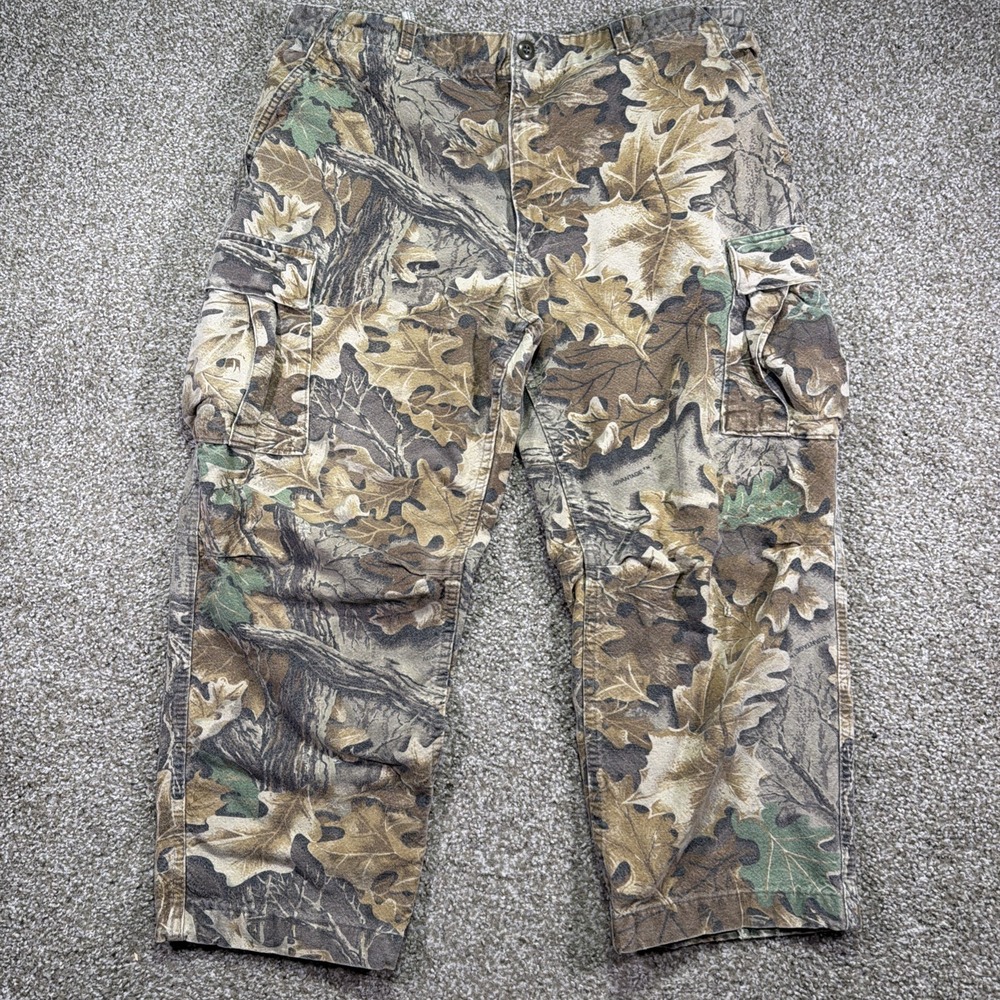 Rattlers Brand Camo Pants USA Made Cargo Adjustable 40X25 90s Realtree